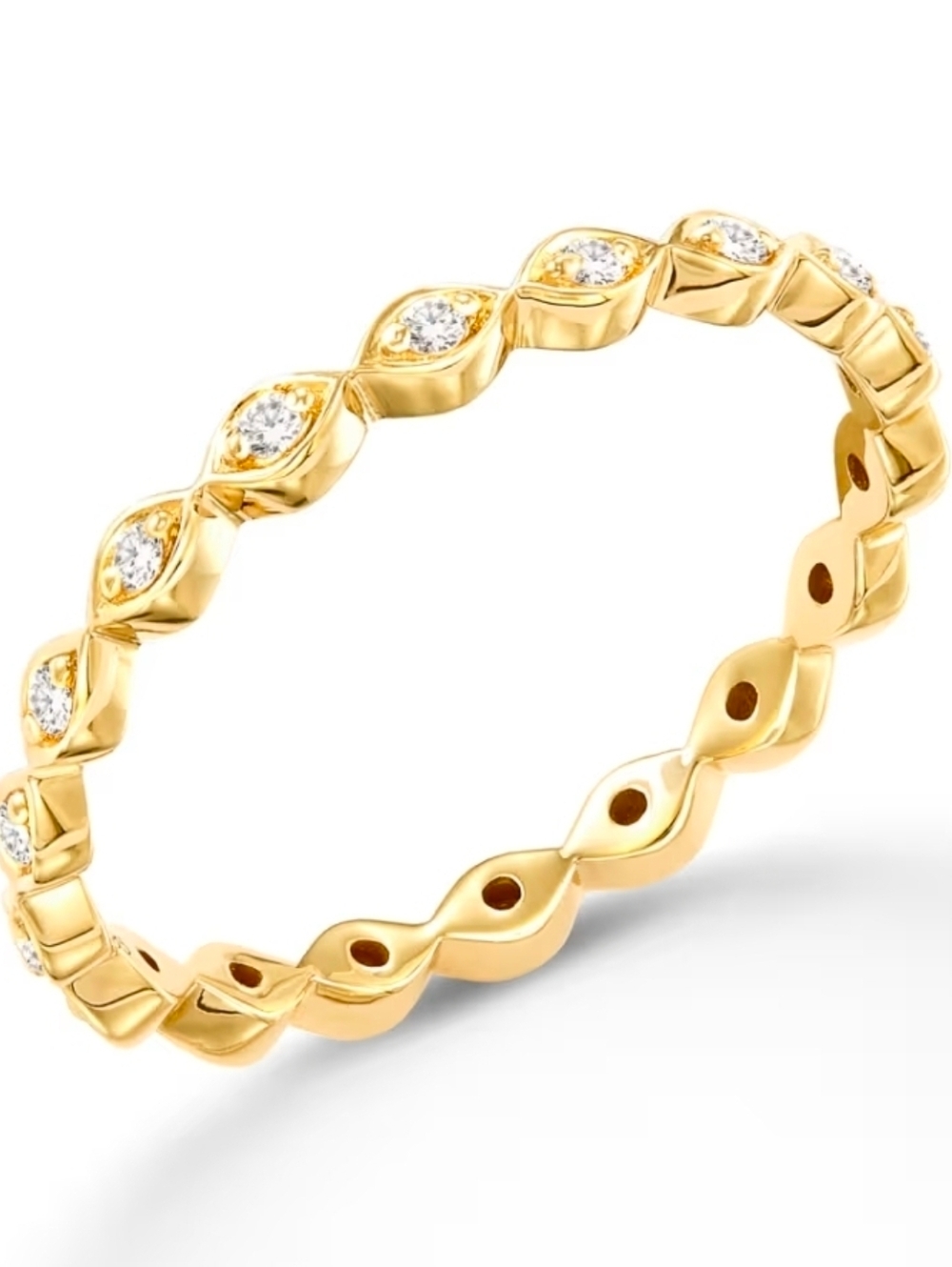Kendra Scott Size 7 Nicolette 14k Yellow Gold Band Ring In White Diamond